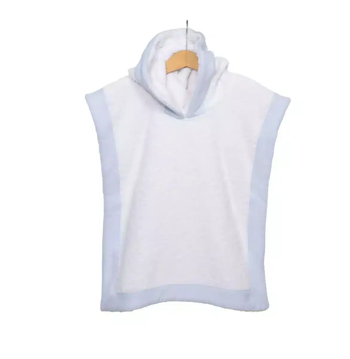 Living Nature - Poncho in badstof met boord losange blauw