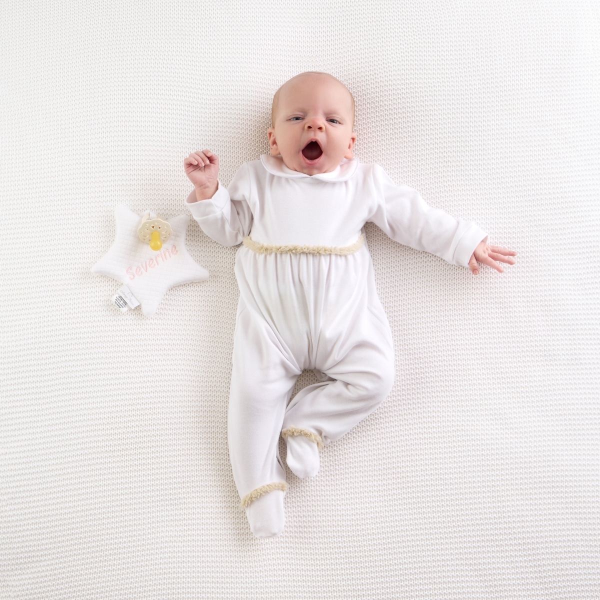 Living Nature - Pyjama met details in bont Amelie - Wit