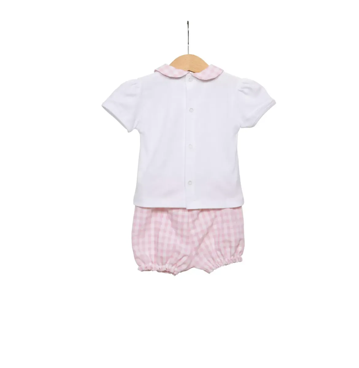 Living Nature - T-shirt en shortje Lucie wit vichy roze