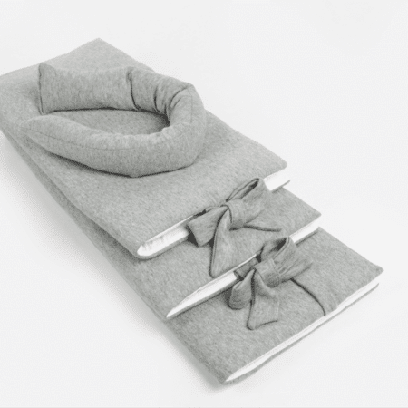 Maison Naline - 3 delige dubbele parkomrander angora groen / lintstrikken angora groen+stootrol