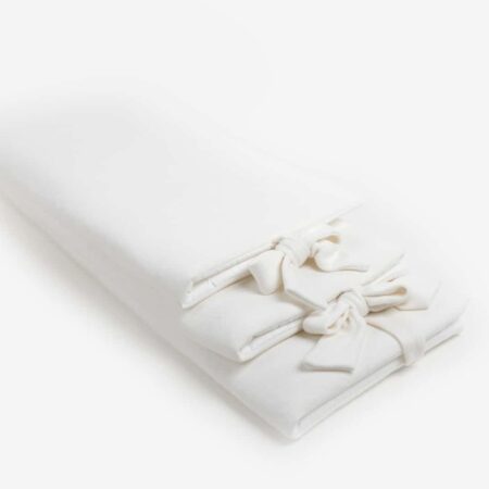 Maison Naline - 3 delige dubbele parkomrander angora ivoor / lintstrikken angora ivoor + stootrol