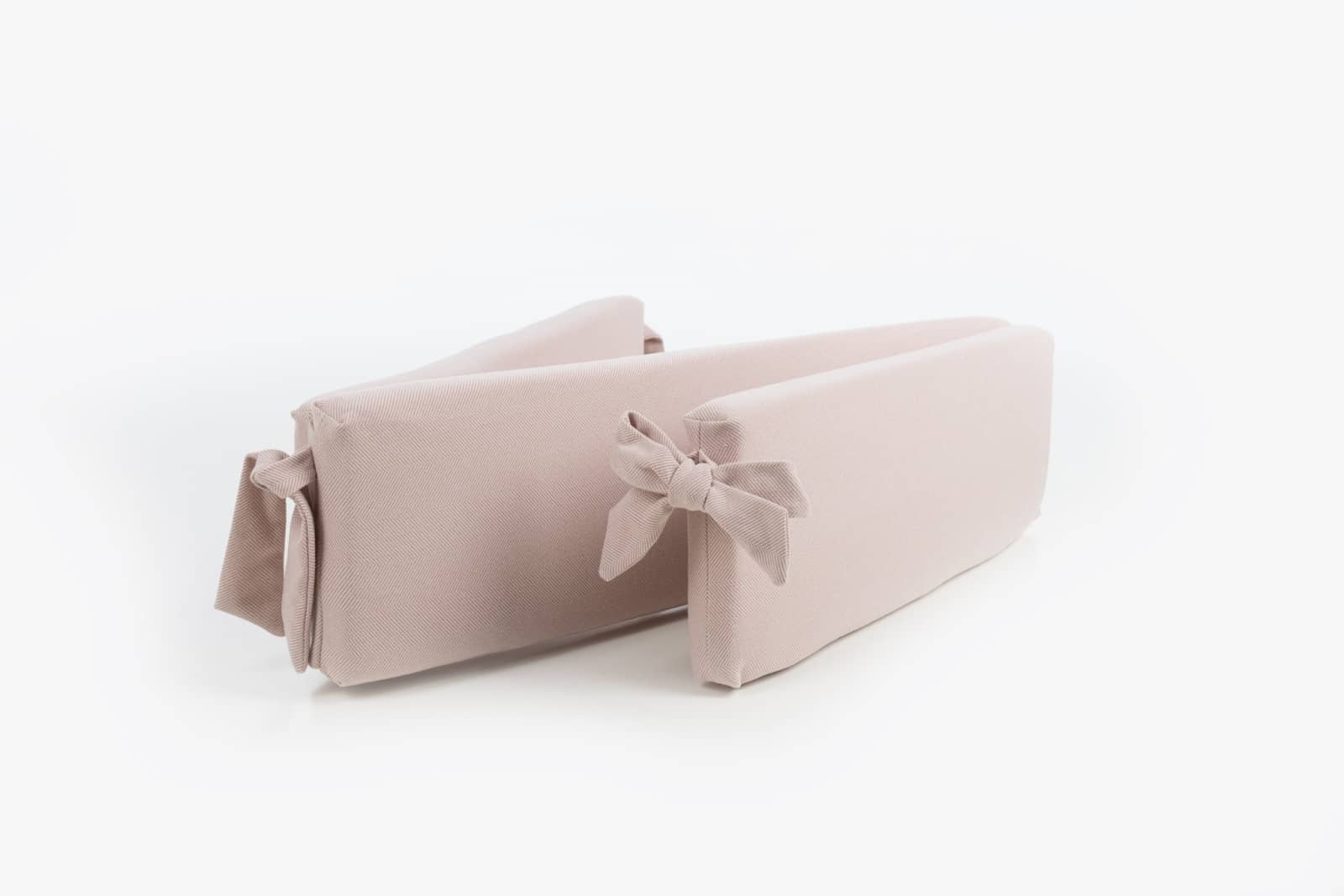 Maison Naline - Bedomrander herringbone roze + lintstrikken herringbone roze (horizontale lijnen & mousse 5cm)