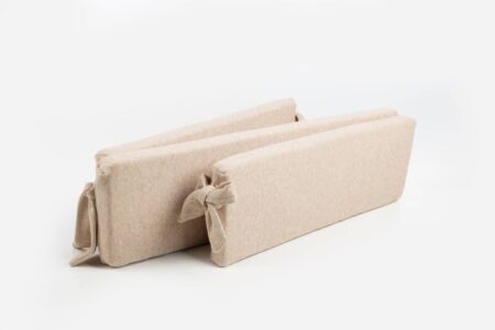 Maison Naline - Enkel parkomrander angora beige / lintstrikken angora beige (mousse 5cm)+stootrol