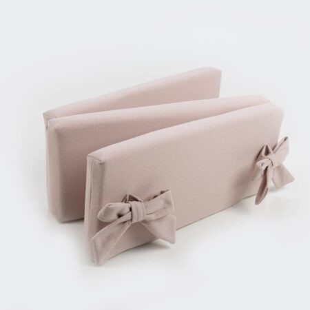 Maison Naline - Enkel parkomrander herringbone roze / lintstrikken herringbone roze (horizontale lijnen & mousse 5cm)+stootrol