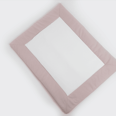 Maison Naline - Parktapijt kader en verlengstuk herringbone roze - middenstuk angora ivoor