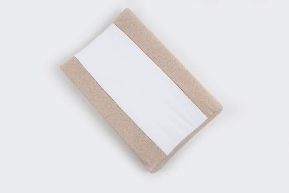 Maison Naline - Waskussenhoes zijkant angora beige / paspel beige / middenstuk triga ivoor