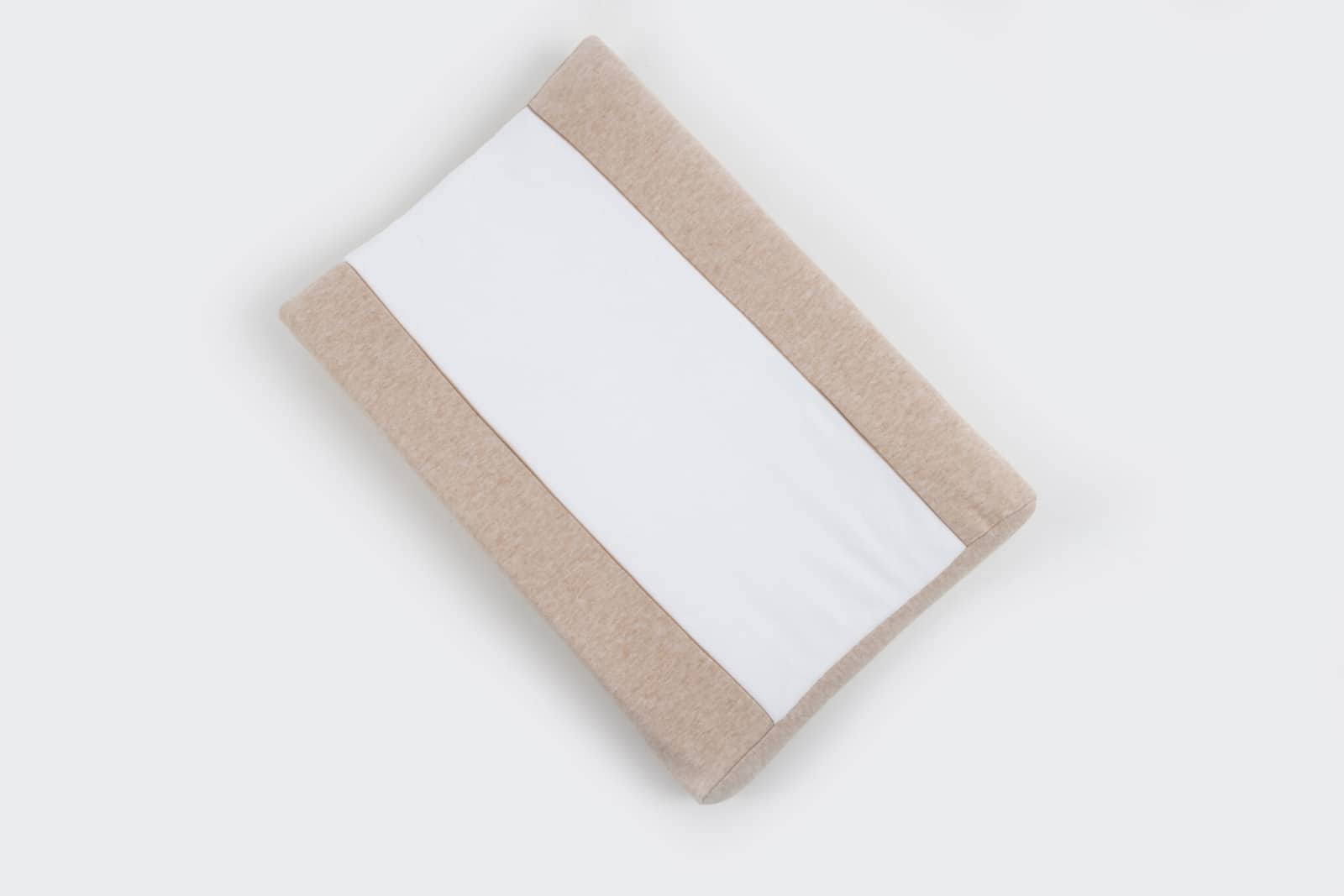 Maison Naline - Waskussenhoes zijkant angora beige / paspel beige / middenstuk triga ivoor