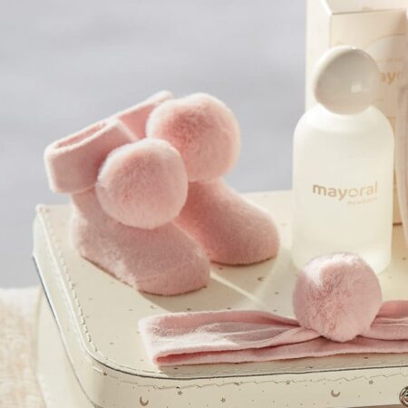 Mayoral - Sokjes en hoofdband - Roze met pompon