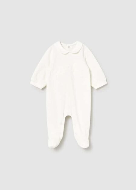 Mayoral - Velour onesie - Natural