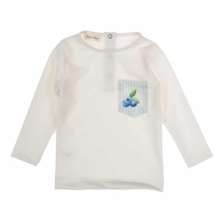 Meia Pata - Boys Blueberries Lycra Rashguard - White Blue