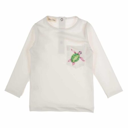 Meia Pata - Boys Turtles Lycra Rashguard - White Lilac