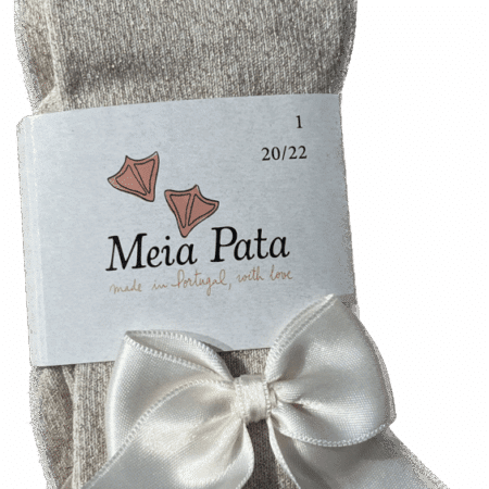 Meia Pata - Kousenbroek met Satijnstrik - Ivoor glinster