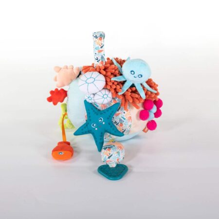 Miniland - ACTIVITEITENSPEELTJE, met verwijderbare rammelaar en ophangriempje, 0+