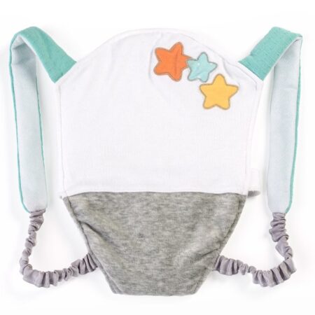 Miniland - BABYDRAAGZAK grijs, voor de babypop 40cm, in plastic zakje met kleerhanger, 3+