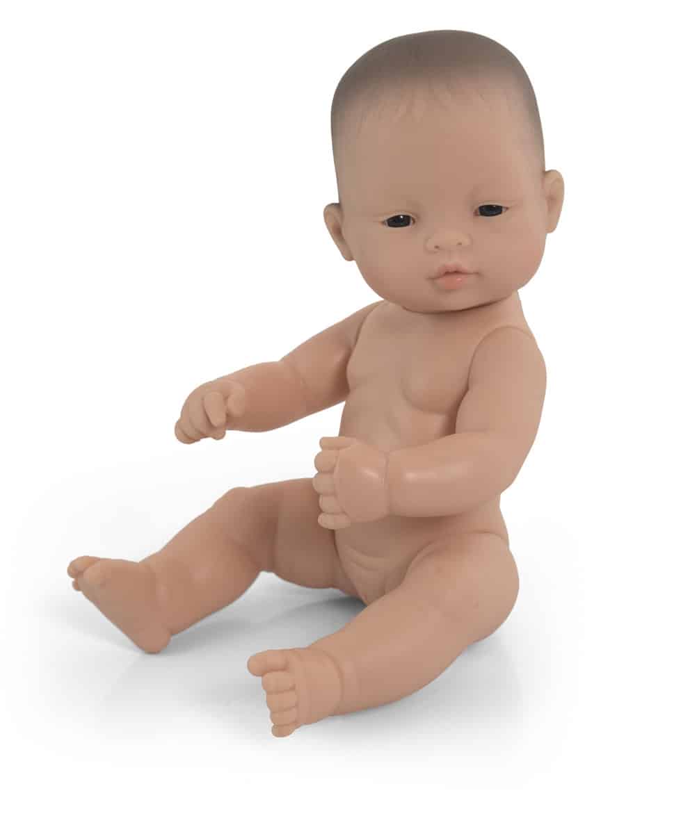 Miniland - BABYPOP AZIATISCH MEISJE 32cm, met vanillegeur, waterdicht, anatomisch correct, in vinyl. Made in Spain, 10m+