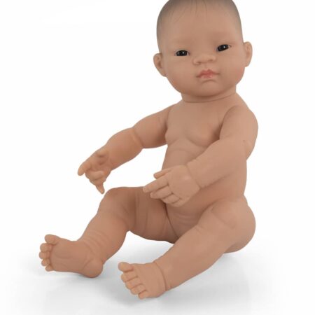 Miniland - BABYPOP AZIATISCH MEISJE 40cm, met vanillegeur, waterdicht, anatomisch correct, in vinyl. Made in Spain, 10m+
