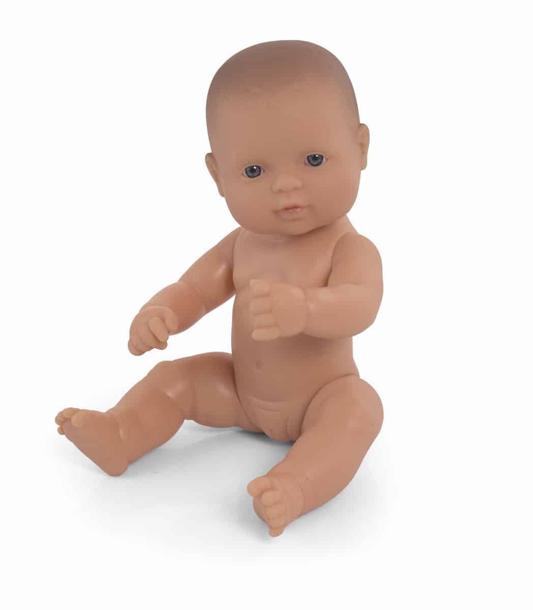 Miniland - BABYPOP EUROPEES MEISJE 32cm, met vanillegeur, waterdicht, anatomisch correct, in vinyl. Made in Spain, 10m+