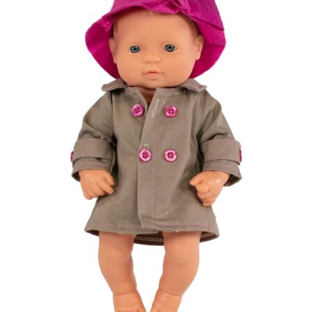 Miniland - BABYPOP EUROPEES MEISJE met KLEERTJES 32cm, met vanillegeur, waterdicht, anatomisch correct, in vinyl. Made in Spain, 3+