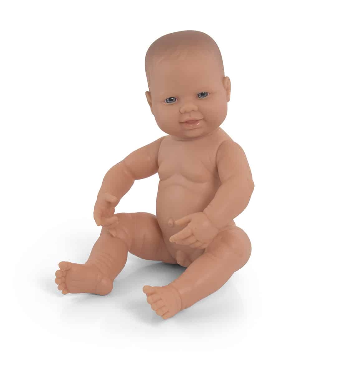 Miniland - BABYPOP EUROPESE JONGEN 40cm, met vanillegeur, waterdicht, anatomisch correct, in vinyl. Made in Spain, 10m+