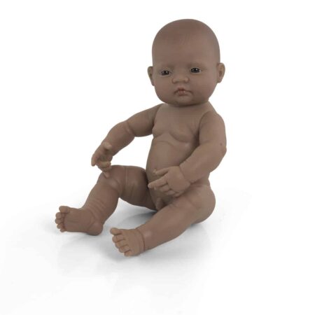 Miniland - BABYPOP LATIJNS-AMERIKAANSE JONGEN 40cm, met vanillegeur, waterdicht, anatomisch correct, in vinyl. Made in Spain, 10m+