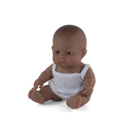 Miniland - BABYPOP LATIJNS-AMERIKAANS MEISJE 21cm, met vanillegeur, waterdicht, anatomisch correct, in vinyl, in geschenkdoos. Made in Spain, 10m+