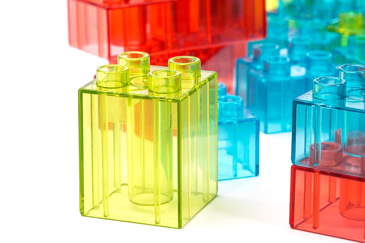 Miniland - BLOKKEN, 100 doorzichtige blokjes, geschikt voor lightpad, 3+