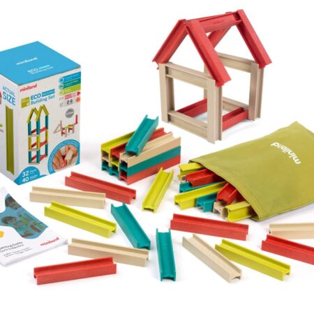 Miniland - BOUWSET 15x21x15cm, STEM, 32-delig, balkje 6x3cm, in zakje, 2+