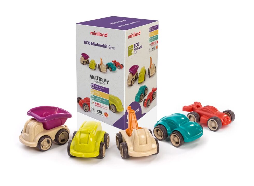 Miniland - MINIMOBIEL 12cm, 4-delig, doos 15x21x15cm, 18m+