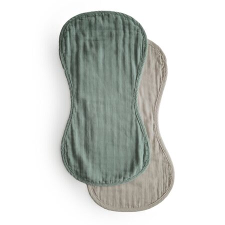 Mushie -Burp Cloth - Roman Green/Fog