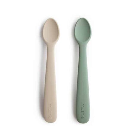 Mushie - Baby Spoon - Cambridge Blue/Shifting Sand