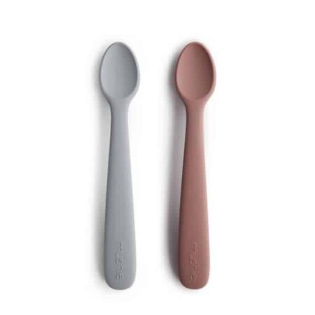 Mushie - Baby Spoon - Stone/Cloudy Mauve