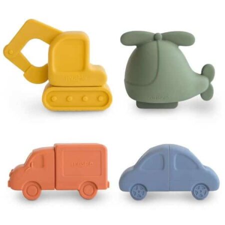 Mushie - Bath Set 4-Pack Vehicles