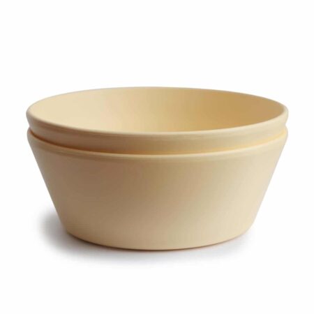 Mushie - Bowls Round - Pale Daffodil (2 Pcs)