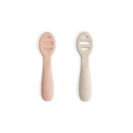 Mushie - First Feeding Baby Spoon - Blush/Shifting Sand