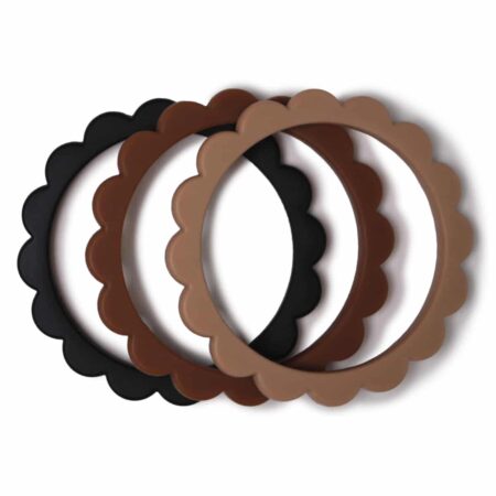 Mushie - Flower Bracelet(3Pack) Black/Nat./Caramel