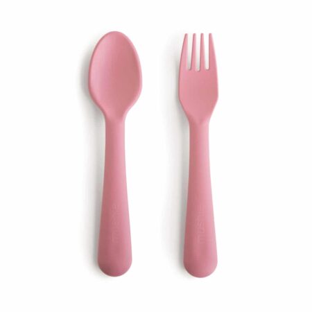 Mushie - Fork & Spoon - Dusty Rose