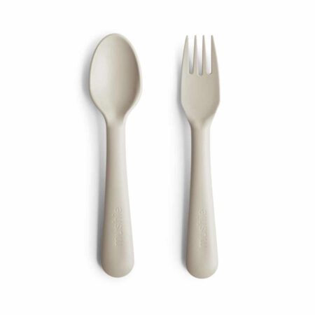 Mushie - Fork & Spoon - Ivory