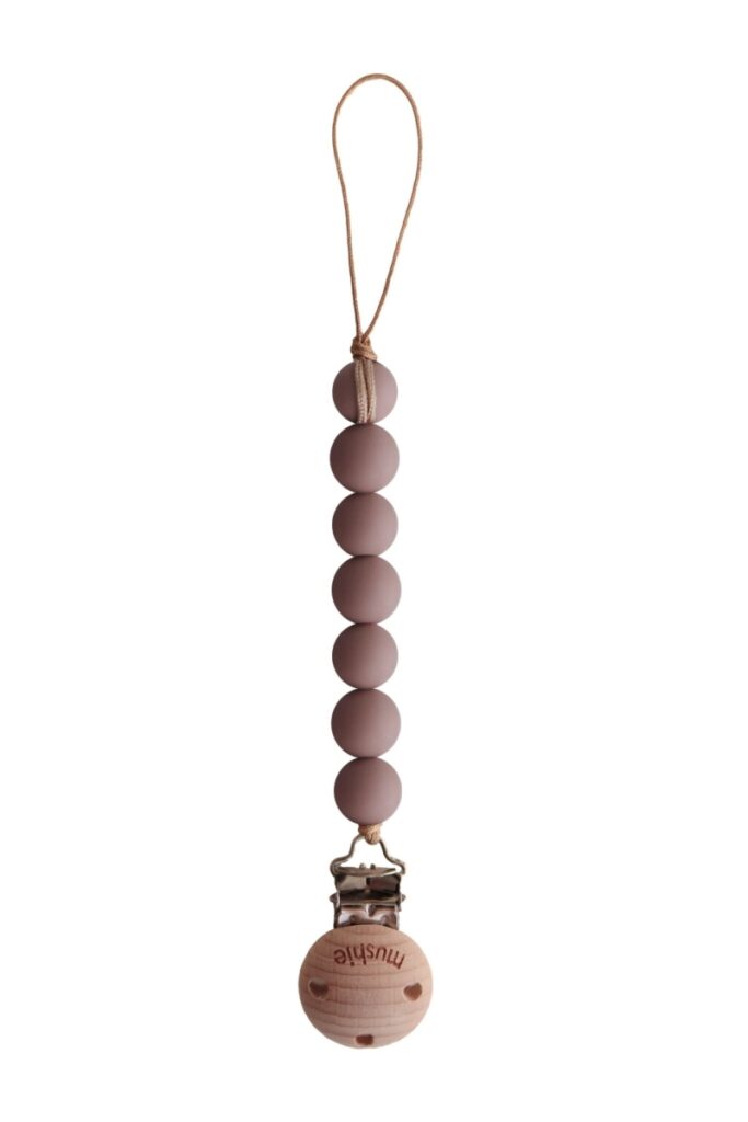 Mushie - Pacifier Clip Halo - Cloudy Mauve
