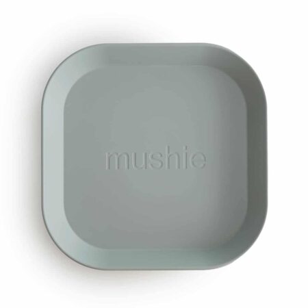 Mushie - Plates Square - Sage (2 Pcs)