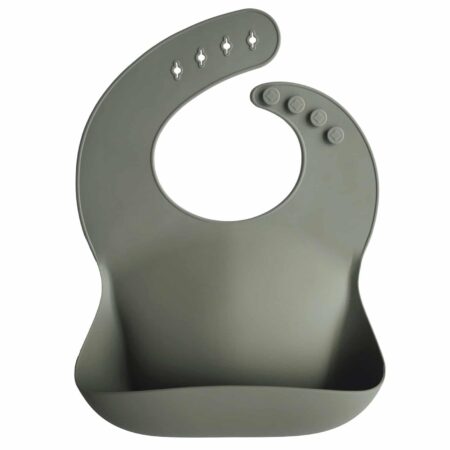 Mushie - Silicone Bib - Silver Sage