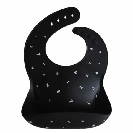 Mushie - Silicone Bibs - Black Numbers