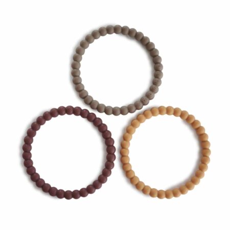 Mushie - Silicone Bracelet(3Pack)Berry/Marigold/Khaki