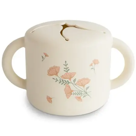 Mushie - Snack Cup - Pink Flowers (New)