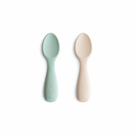 Mushie - Starter Baby Spoon - Cambridge Blue/Shifting Sand