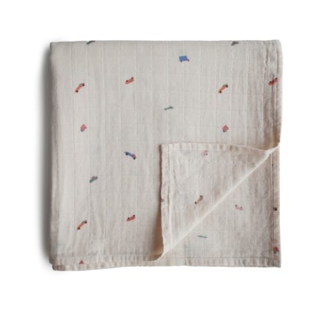 Mushie - Swaddle - Retro Cars