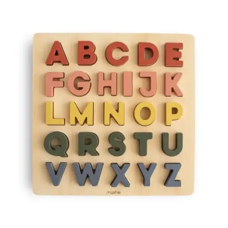 Mushie - Wooden Puzzle - Alphabet - Tbc