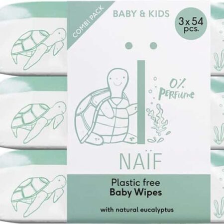 Naif - Na‚àö√òf Plastic Free Baby Wipes 3 x 54 tissues 3 pack