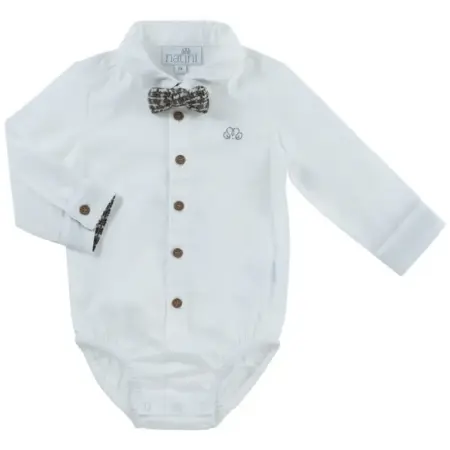 Natini - Bodyshirt Pierrot Bow Square - White