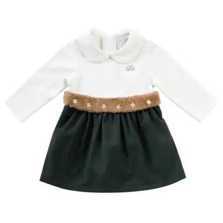 Natini - Jurk Megan - Offwhite / Groen