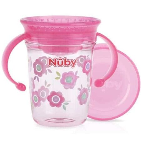 Nuby - 360° Wonder Cup met handvaten uit Tritan™ - Roze - 240ml - 6m+